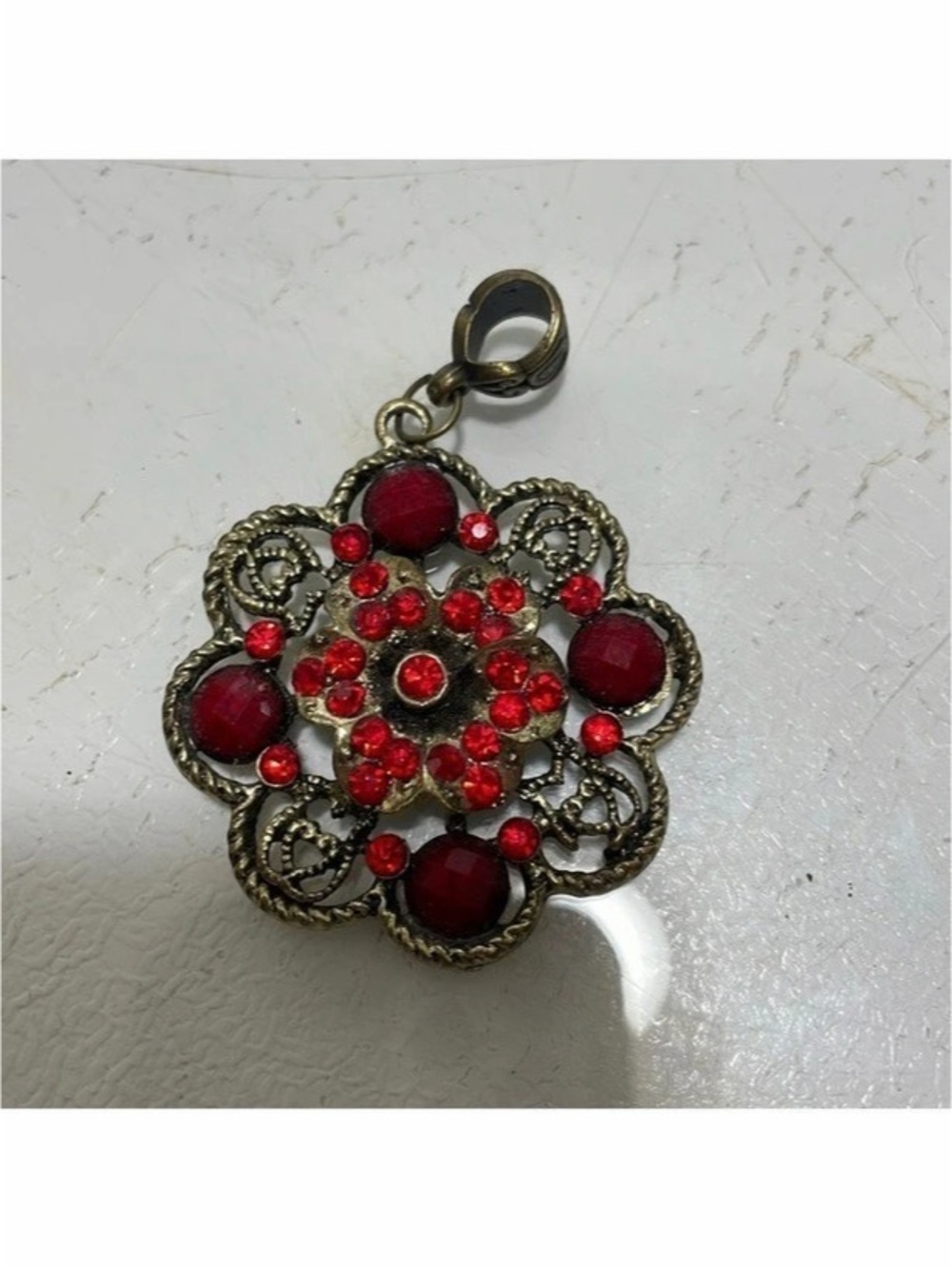 Red & Gold Jeweled pendant